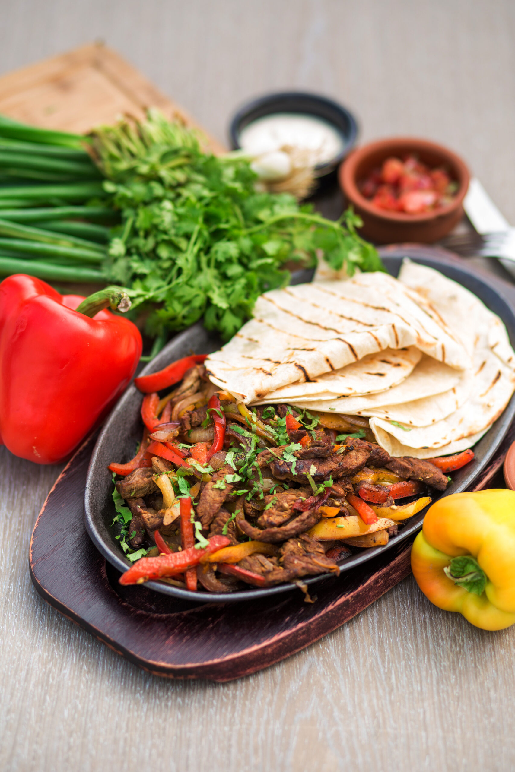 Vibrant sheet pan chicken fajitas with peppers and onions