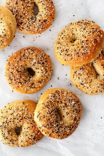 a group of bagels with sprinkles