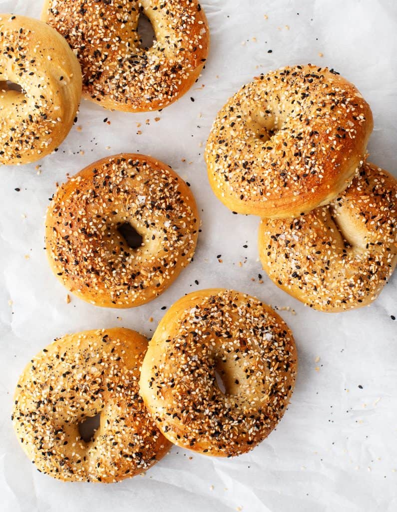 a group of bagels with sprinkles